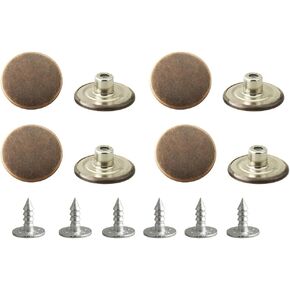 30 Sets 20mm Vintage Brass Jeans Button Replacement Suspender Button for DIY Craft (Antique Bronze)