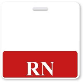 RN Badge Buddy - Heavy Duty Horizontal Badge Buddies for Registered Nurses - Spill & Tear Proof Cards - 2 Sided USA Printed Role Identifier Tag Backer - by Specialist ID