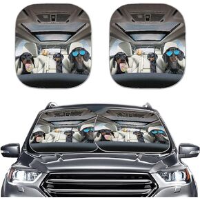 JEOCODY American Flag and Basketball Auto Windshield Sun Shade Foldable 2 Piece Car Front Window Sunshade Blocks UV Rays Sun Visor Universal Fit Most Vehicles