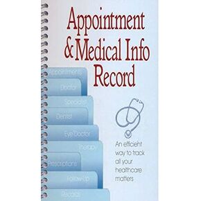 Medical Appointment and Information Organizer - 24 monthly grids to fill in appointments with space for notes and follow-ups 6.75 x 4.5 Spiral Bound