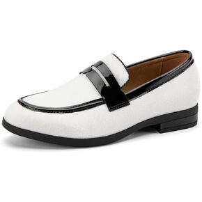 JITAI Velvet Boy's Dress Shoes Slip-On Loafers Wedding Shoes for Boys