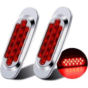 Ourbest Oval Trailer Side Marker,2Pcs 16 Diode High/Low Beam LED Clearance Light Trailer Marker LED Light for Back Up Rear Truck Pickup Van ATV Lorries (blue)