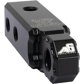 Agency 6 Recovery Shackle Block 2" (Double Hole) - Powder Coated Black - Hitch Receiver Fits 2 inch Hitch - Proudly Made in The USA with US Certified Materials