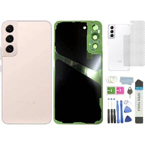 Galaxy S22 Back Glass Replacement for Samsung Galaxy S22 Back Cover Glass with Pre-Installed Tape and Camera Lens +Rear Protective Film +Tools (Grey)