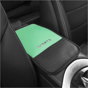 8sanlione Car Center Console Pad, PU Leather Armrest Storage Box Protector Mat, Waterproof Auto Arm Rest Seat Box Cushion Cover, Universal Car Accessories Decoration for SUV, Truck, Sedan (Beige)