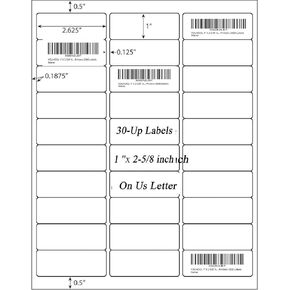 Address Labels 1" x 2-5/8" for Inkjet Printers Laser Printers 30 per Sheet White Color Printable Mailing Labels, Pack of 750 Labels (750LABEL)