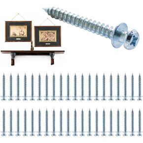 Bear Claw Screw, 40 Pack Double Headed Bear Claw Screw, Picture Hangers Multi Purpose Screw Hook for D-Rings, Wire, Sawtooths & Keyholes (40, Silver)