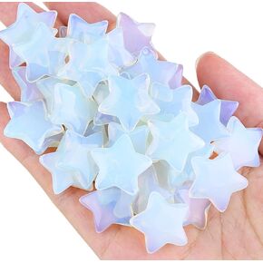 DUQGUHO 20 Pcs Citrine Crystals Star Natural Healing Crystal Set Polished Stone Protection Sacred Meditation Energy Reiki Balancing Fathers Day Crystal Gifts for Women Men