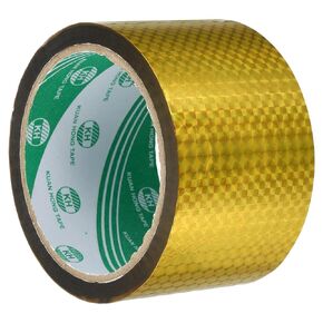 uxcell Washi Prism Tape 3.1 Inch x 55 Yards Holographic Metalized Reflective Tape for Holiday Packaging and Decoration, DIY and Art Craft (Gold Tone)