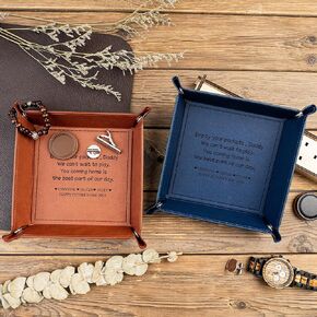 Kenon Personalized Leather Catchall Gift for Dad - Empty your Pockets Daddy - Custom Valet Tray for Dad - Father's Day Gift for New Dad - Christmas Birthday Gifts For Dad in Kuwait