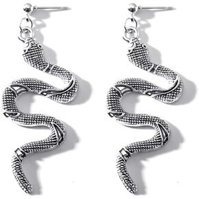 Gothic Snake Dangle Earrings for Women Gold/Silver Plated Vintage Punk Personality Snake Shaped Studs Earrings Snake Jewelry for Women Teen Girls