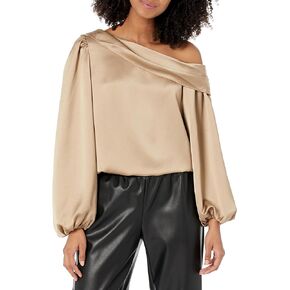 Trina Turk Women's One Shoulder Satin Blouse