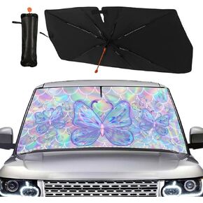 Funny Butterfly Sun Shade Car Windshield Umbrella Summer Front Windshield Sun Shades Butterfly Sun Visor for Car SUV