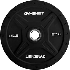 GYMENIST Bumper Plates is Made for 2 Inch Olympic Bars, Available from 10 LB up to 55 LB Black Or Multi Color Premium Commercial Gym