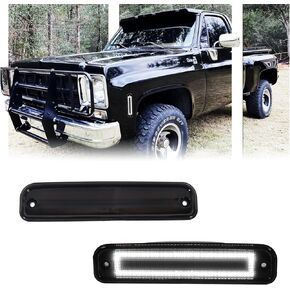 2 قطعة مصابيح LED للعلامات الجانبية لسلسلة Chevy & GMC C/K C10 C20 C30 K10 K20 K30 C1500 C2500 C3500 K1500 K2500 K3500 R30 V30 R3500 V3500، مصابيح إشارة أمامية وخلفية مدخنة
