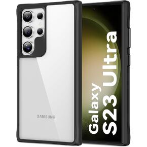HOOMIL Case for Samsung Galaxy S23 Ultra 5G 6.8-Inch, Non-Yellowing, Drop Protection, Anti-Scratch, Transparent Hard Back Phone Cover - Crystal Clear
