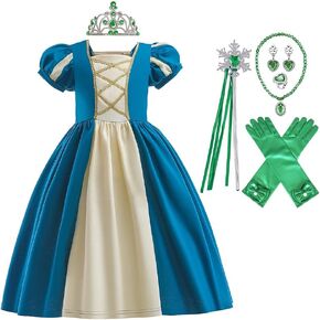 MYRISAM Girls Princess Costume Summer Dresses Halloween Christmas Birthday Party Pageant Cotton Ball Gown w/Accessories