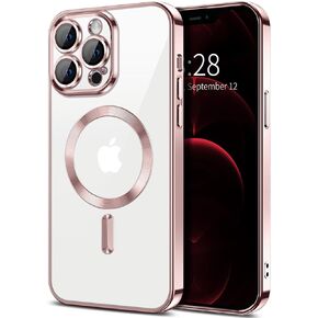 Hython Magnetic Clear Case for iPhone 11 Pro Case with Camera Lens Protector [Compatible with MagSafe] Luxury Plating Edge Slim Soft TPU Cover Protective Phone Case for iPhone 11 Pro 5.8", Black