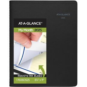 AT-A-GLANCE 2025 Desk Calendar, Monthly Desk Pad, 18" x 11", Compact, QuickNotes (SK7100025)