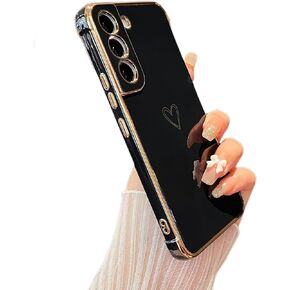 ZTOFERA Samsung Galaxy S21 5G Case,Cute Plating Edge Love Hearts Pattern with Camera Lens Protection Phone Cover for Galaxy S21 6.2",Blue