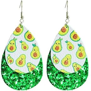 Zian Summer Drop Leather Fruit Earrings Watermelon Earrings Avocado Earrings Flamingo Earrings Strawberry Earrings Turtle Earrings Animal Earrings Seaside Earrings
