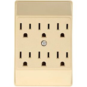 Eaton 1146V-SP 15-Amp 125-Volts Six Outlet Tap Duplex Receptacle, Ivory