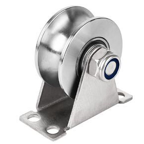 Groove Pulley Wheel for Rope Wall Mounted 2 Pack Stainless Steel Super Silent Cable Pullys Wheels System V Type Blocks Rollers Detachable Duplex Bearing for Gym Equipment Sliding Gate (with Screws)