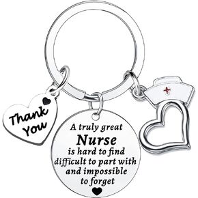 Nurse Gifts Nurse Keychain Appreciation Nurse Keyring Thank You Presents A Truly Great Nurse Is Hard To Find Keychain(Nurse)