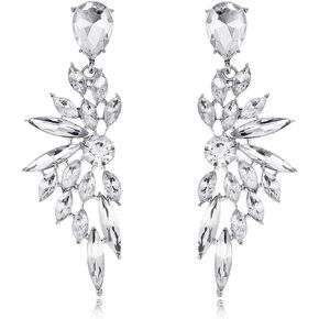 Rhinestone Chandelier Earrings Wedding Earrings Crystal Drop Bridal Earrings for Weddingdangle Earrings Rhinestone Teardrop Prom Wedding Bridal Earrings for Women Girls Party Jewelry