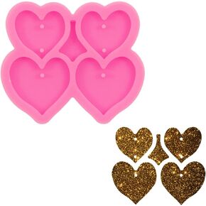 Angel Wings Earring Resin Molds, Heart Earring Silicone Molds for Epoxy Resin Earring Making for DIY Heart Shaped Earrings, Jewellery Craft
