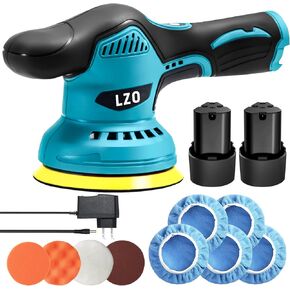 Cordless Car Buffer Polisher - with 2pcs 12V Lithium Rechargeable Battery Cordless Polisher with 8 Variable Speed, Cordless Buffer Polisher for Car Detailing