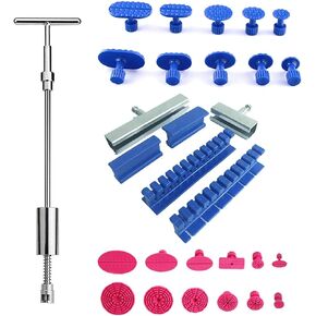 Paintless Dent Puller Slide Hammer, 2 in 1 Paintless Dent Removal Tools with 22 Suction Dent Puller 2 Stainless Steel Grooves 4 Puller Lines