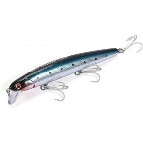 LITTMA-California Surf Fishing, Surf Minnow 110, LITTMA Saltwater Jerkbait Crankbait Surf Flash Fishing Salt Pro Lure Minnow 110, Metallic Sardine Super Glow, Halibut Striper Fishing Lures