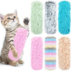 6 Pieces Cat Toys Cat Pillows Fish Catnip Crinkle Sound Toys Interactive Cat Kicker Toys for Indoor Kitten Exercise Outdoor Play Cat