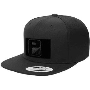 Pull Patch Flat Bill Premium Snapback Hat | Black Baseball Tactical Cap | 2x3 in Loop Surface to Attach Morale Patches