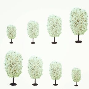 8pcs Egg-Shaped Tree Scenery Landscape Model Cedar Trees Train Scenery Landscape Pine Miniature Diorama Trees Mixed Model for Road Architecture Building DIY Decoration