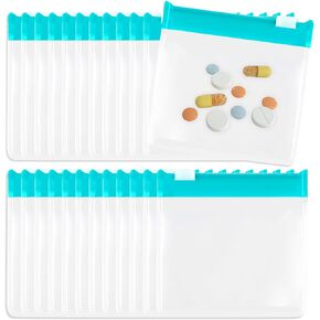 24 Pcs Pill Pouch Bags Set Reusable Small Pill Bags Clear Zippered Pill Pouch Small Portable Pill Baggies Plastic Storage Pouch Bags Travel-Sized Containers for Medicines Small Items Travel