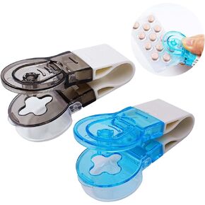Pills Taker 2pcs Tablet Puncher Pill Blister Package Opener,Gray Colour X1 + Blue Color X1 (Gray x1+Blue x 1)