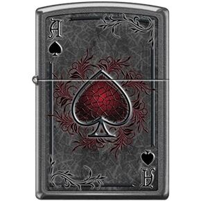 Zippo Custom Lighter Design Dark Red Ace of Spade Card Windproof Collectible - Cool Cigarette Lighter Case Made in USA Limited Edition & Rare