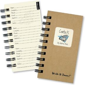 Write it Down series by Journals Unlimited, Guided Journal, Contacts, My Address Book, Mini-Size 3"x5.5", Kraft Hard Cover, Made in USA