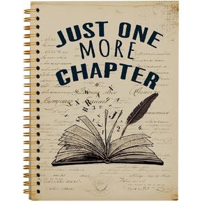 Book Gifts for Book Lovers-Vintage Retro Reading Journals Hardcover Spiral Notebook,Just One More Chapter Magic Lovers,Positive Notebook for Coworker Teacher Student 5.5x8.3