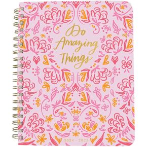 Mary Square For I Know The Plans I Have For You Declares The Lord Teal Blue Floral 7 x 9 Paper 12-month Tabbed Layout Calendar Schedule Planner Notebook