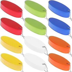 12Pcs Foam Floating Keychain Oval Shaped Foam Floating Key Ring Foam Floater Key Chain for Boating Fishing Surfing Sailing and Outdoor Sports, 6 Colors