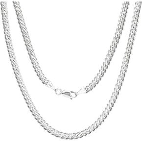 Nuragold 10k الذهب الأبيض 3.5mm الصلبة ميامي الكوبية ربط سلسلة قلادة قلادة، مجوهرات رجالي إمرأة 16 "18" 20 "22" 24" 26" 28" 30"
