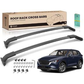 YHTAUTO 165lbs Roof Rack Cross Bars w/Hardware Fit for Mazda CX-5 CX5 2013-2016 (W/Side ROOF Rails), T6063 Aluminum CrossBars Anti-Rust for Skiboard Kayak Snowboard Bike Rooftop Cargo Luggage