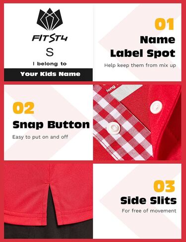 FitsT4 Sports Boy's Polo Shirts Short Sleeve Plaid Trim School Uniform UPF 50+ Moisture Wicking Collared Golf Apparel in Saudi Arabia