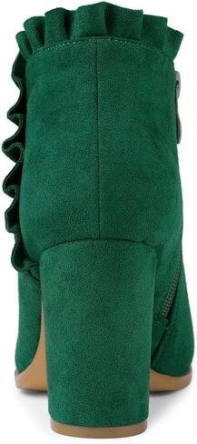 Allegra K Women's Ruffle Block Heel Ankle Boots in Saudi Arabia