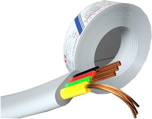 100M(328ft) Pure Copper Multi-Strand Telephone Line RJ11 Communication 6-Core Indoor Connecting Line Flat Line, White in Saudi Arabia