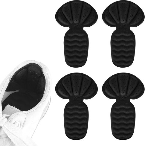 Heel Grips for Men and Women, 2 Pairs 2 in 1 Heel Grips Liner Cushions Inserts Metatarsal Pads Ball of Foot Cushions Shoe Pads Insoles Filler Improved Shoe Fit Heel Pads for Shoes (Black) in Saudi Arabia