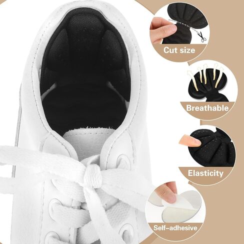Heel Grips for Men and Women, 2 Pairs 2 in 1 Heel Grips Liner Cushions Inserts Metatarsal Pads Ball of Foot Cushions Shoe Pads Insoles Filler Improved Shoe Fit Heel Pads for Shoes (Black) in Saudi Arabia